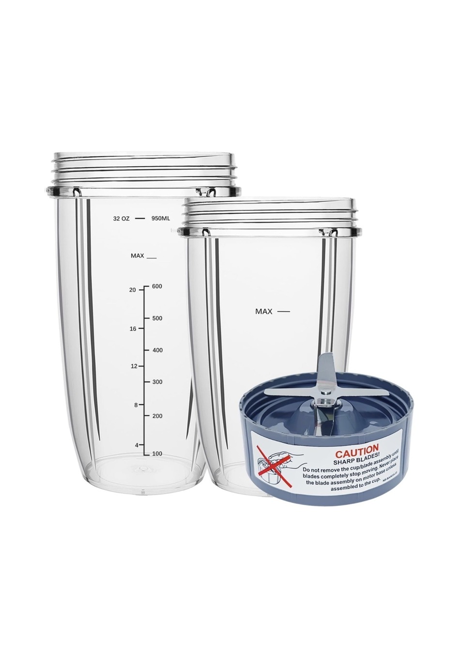 Blender Replacement Parts 3 pc 32 oz 24 oz Cups Extractor Blade 600W 900W